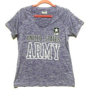 Under Armour United States Army Top Womens Sz L Violet Semi-Fitted Heat Gear EUC